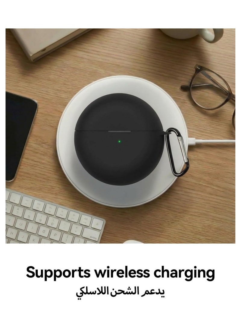 INEIX Silicone Case Cover Compatible with Huawei FreeBuds 7i - Premium Silicone with Hook, Shockproof Protection - Image 2